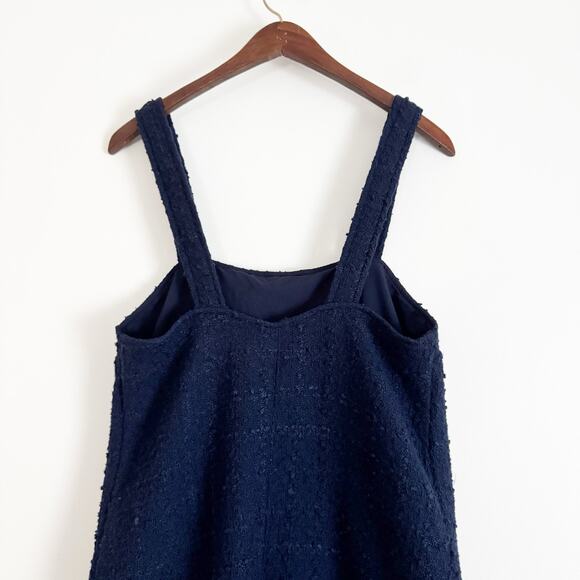 ABERCROMBIE Tweed Boucle Shift Mini Dress Navy Blue Medium M - Picture 6 of 8